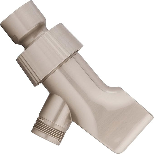Shower Arm Bracket - Adjustable Handheld Shower Arm Mount & Holder With Brass Connector - Indoor And Outdoor Modern Bath Spa Fixture - Brushed Nickel