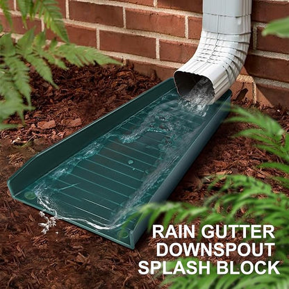 4 Pack Gutter Downspout Extensions,Rain Gutter Downspout Splash Block,Downspout Diverter,Down Spout Drain Extension,Gutter Splash Prevention Device for Cement Floor Lawn Ground (Green)