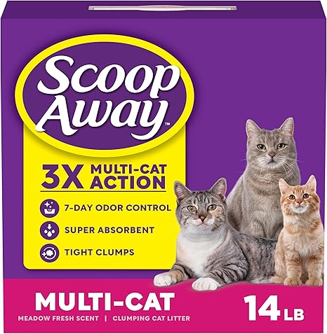 Scoop Away Multi-Cat Clumping Cat Litter, Scented, 14 Pounds (Package May Vary)