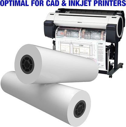 Alliance Wide Format Paper 24" x 150' CAD Bond Rolls (20lb  4 Rolls, 24 In x 150 Ft  2" Core)