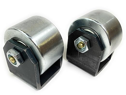 Set of 2 Weld On Trailer Tail Drag Casters, Solid Steel, Greasable Axle, 1.5 inch Wide, Motorhome, RV, 5th Wheel Camper, Prevents Hanging up on inclines, curbs or steep driveways.