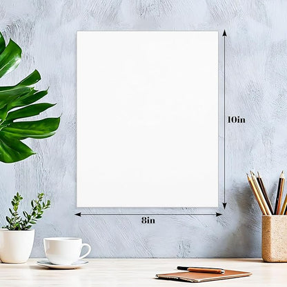 Prudiut 15 Pack 8x10 Backing Boards Only, Uncut White Mat Board Acid Free Mat Board for Photos, Prints, Artworks