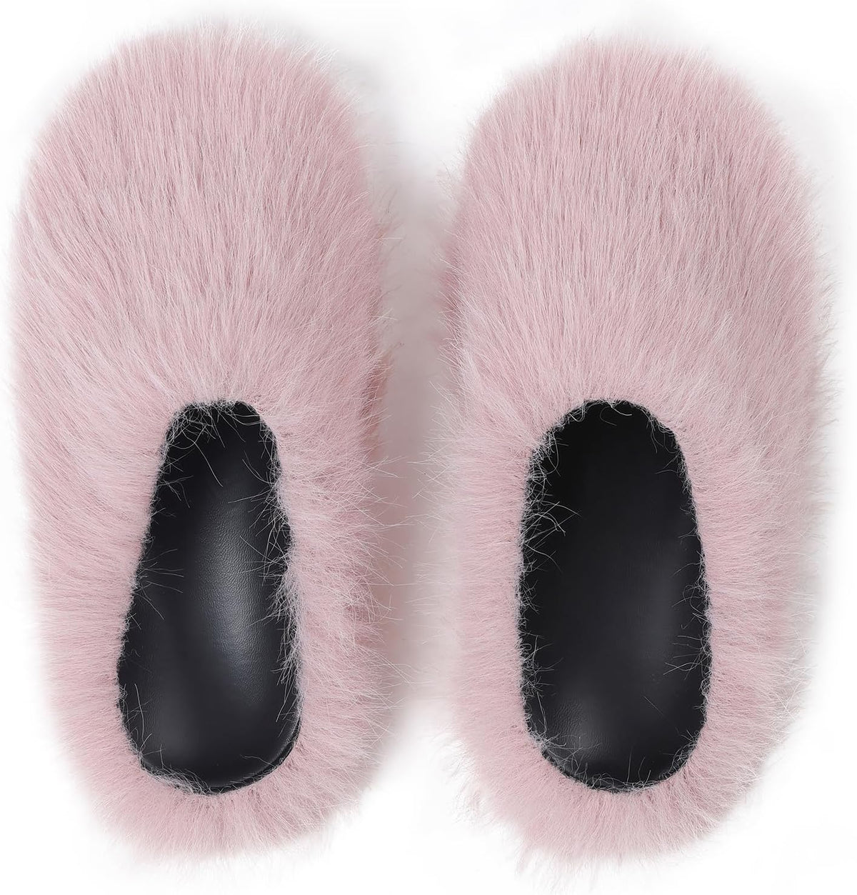 Goiphrri Fuzzy Slippers Mules for Women Fluffy Flat Platform Clogs Mule Fashion Round Toe Soft Plush Slide On Shoes Women Indoor Outdoor Slides Sandals