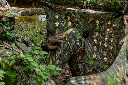 Ameristep Throwdown Ground 3D Leafy Die-Cut Camo Ultra-Compact Easy-Setup Three-Panel Low-Noise Run-and-Gun 2-Person Hunting Blind