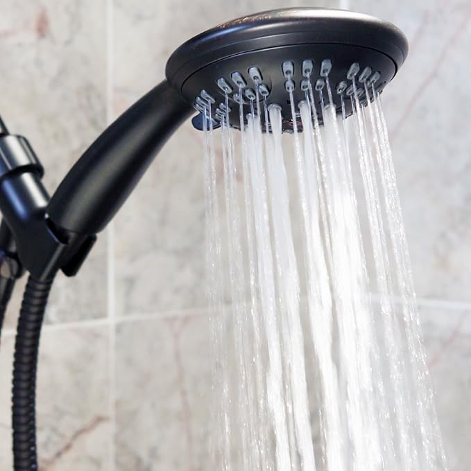 Aqua Elegante 6 Function Luxury Handheld Shower Head - Adjustable Pressure Rainfall Spray With Removable Nozzle, Oil-Rubbed Bronze