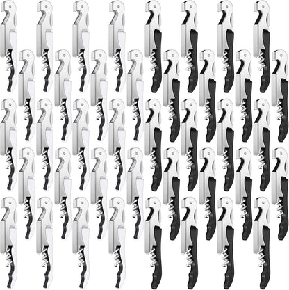 Honoson 40 Pcs Wine Opener Bulk Corkscrew Bottle Wine Key, Black, White Bottle Opener Waiter Metal Heavy Beer Corkscrew, Serrated Foil Cutter Key, for Servers Home Restaurants Bars Waiter Bartender