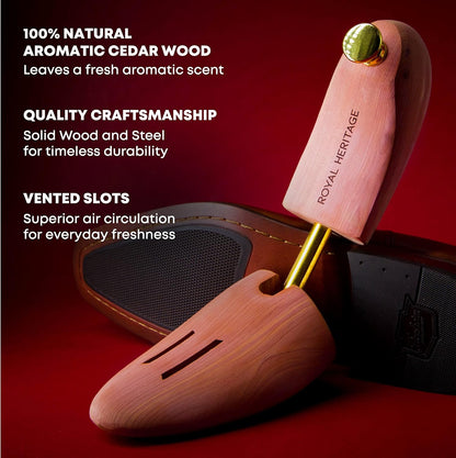Royal Heritage Men's Cedar Shoe Trees - Ultimate Edition - VALUE-PACK - Grown In USA