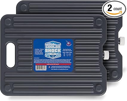 Cooler Shock Ice Packs - Reusable, Premium, Large Pack and Lunch Set for Long Term Use - Cools Faster Than Ice - Cooler Accessories