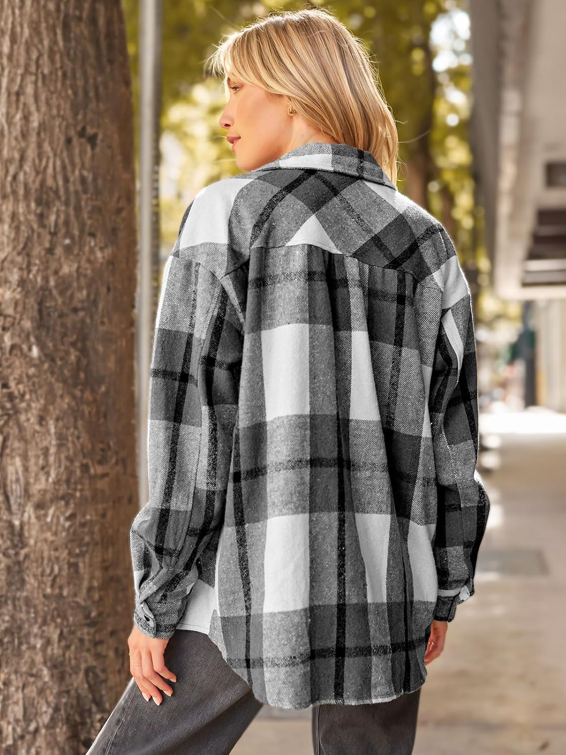 AUTOMET Shackets for Women Plaid Flannel Shirts Fall Winter Jackets Cute Tops Trendy Western Cowgirl Outfits Girls Coats