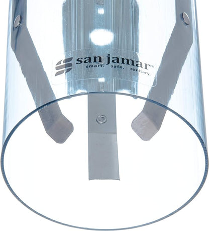 San Jamar Small Pull-Type Cup Dispenser Fits 3-4.5 Oz Cone Cups, 3-5 Oz Flat Cups with Flip Caps for Restaurants, Dining Halls, and Fast Food, Plastic, 16 Inches, Blue