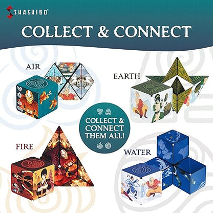 SHASHIBO Avatar The Last Airbender Shape Shifting Box - Award-Winning, Patented Magnetic Puzzle Cube w 36 Rare Earth Magnets - Fidget Transforms Into Over 70 Shapes (Avatar - Air)