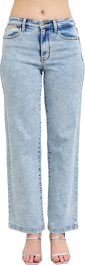 Stone washed, Judy Blue Womens Jeans - High Waisted Stone Wash Straight Fit