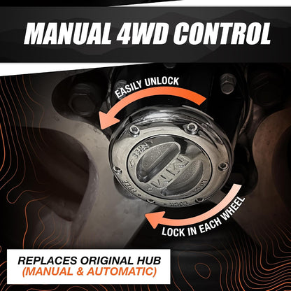 MILE MARKER 449S/S Pair of Premium Locking Hubs fits 1999-2004 F250 F350 F450 F550 | Reliable in Extreme Off Road Conditions | Replaces Original Equipment Manual or Automatic Hubs
