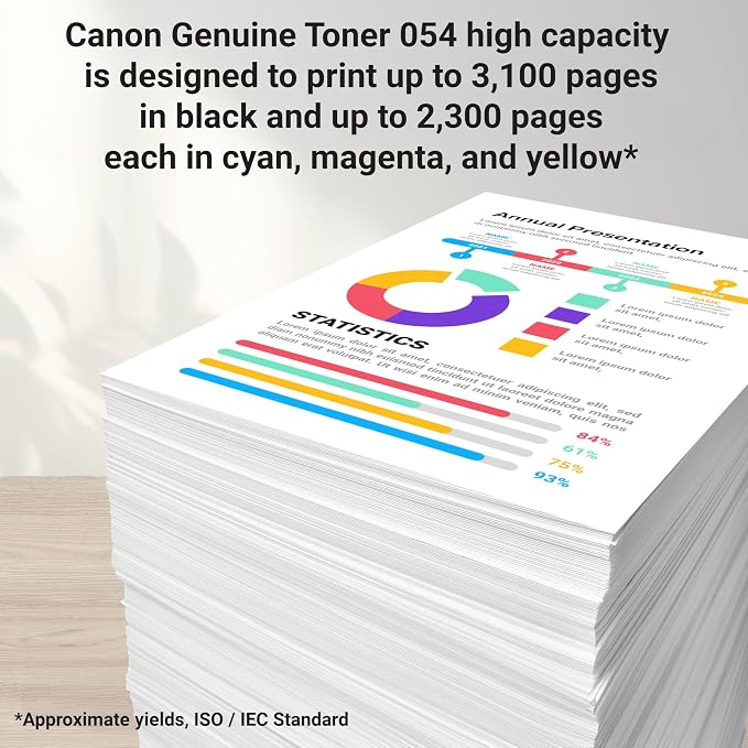 Canon Genuine 054 Yellow Toner Cartridge High Capacity Compatible with LBP622Cdw, LBP623Cdw, MF641Cdw, MF642Cdw, MF644Cdw