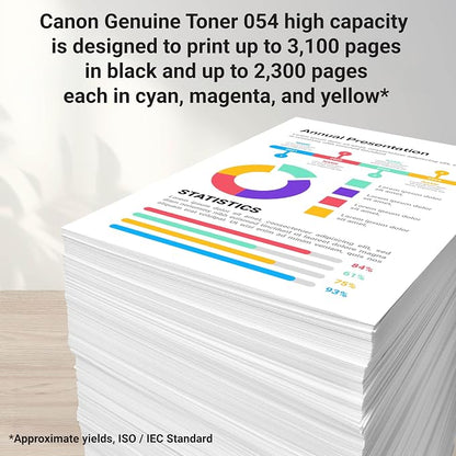 Canon Genuine 054 Yellow Toner Cartridge High Capacity Compatible with LBP622Cdw, LBP623Cdw, MF641Cdw, MF642Cdw, MF644Cdw