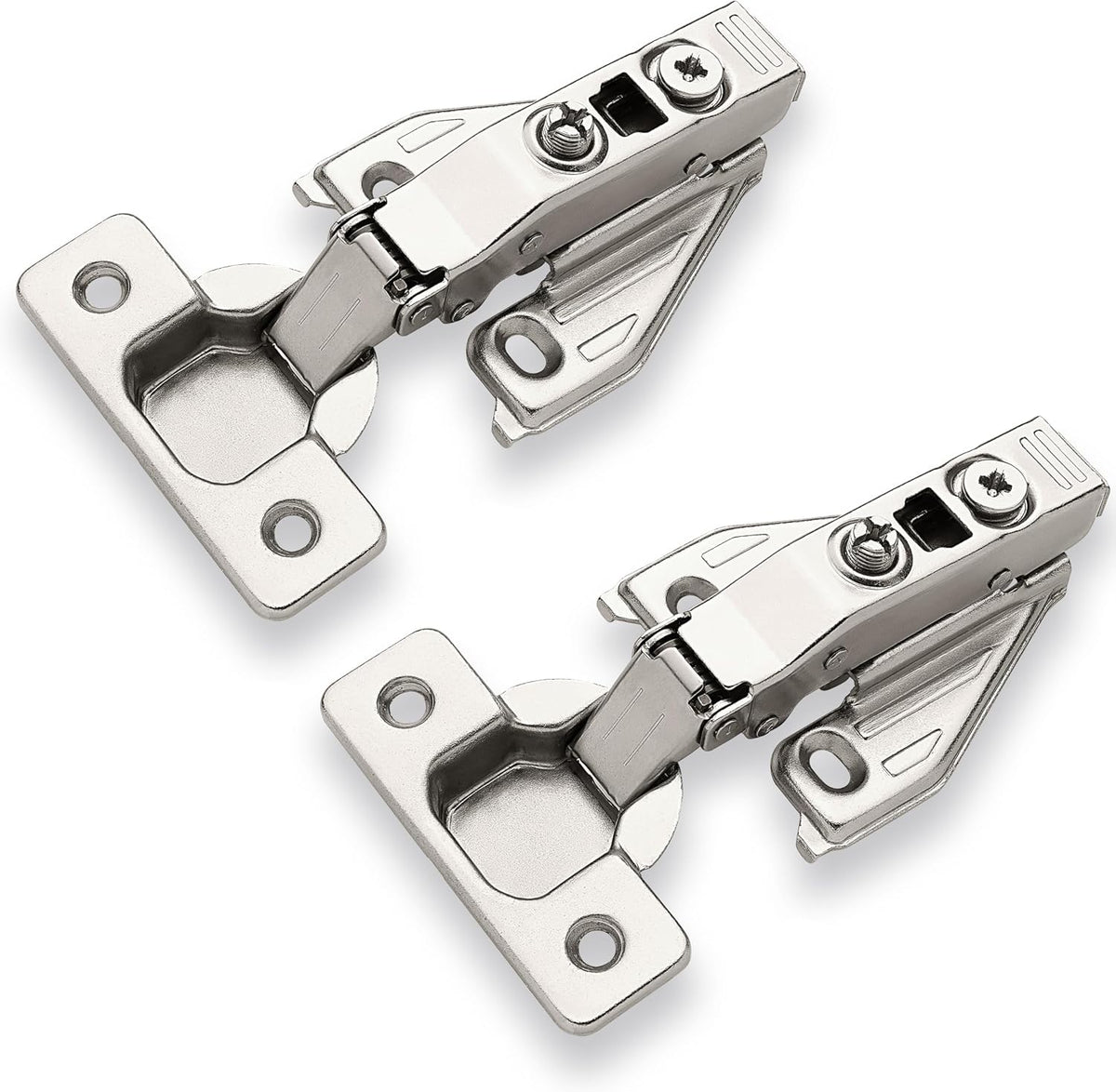 (2 PCS) Full Overlay Soft Close Cabinet Hinges for Kitchen Cabinets - 105° Face Frame Concealed Cabinet Door Hinge -3 Way Adjustability -Clip on Plate & Matching Screw 4 Easy Installation