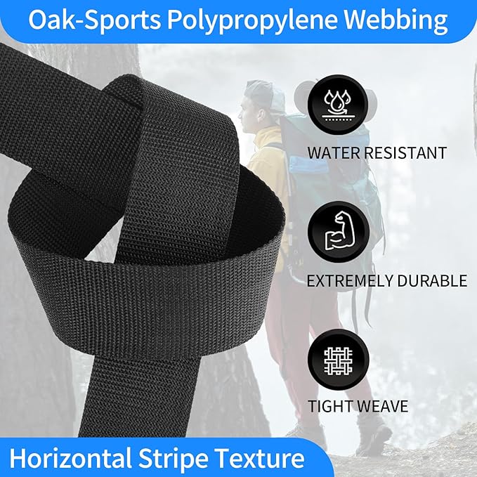 Oak-Sports Webbing 1 Inch 1.5 Inch 2 Inch Wide - Heavy Duty Poly Strapping 1"  1.5"  2" Webbing for Indoor or Outdoor DIY Gear Repair