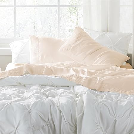 Bedsure Queen Sheet Set - 4 Pieces Soft Queen Size Sheets - Breathable  Cooling - Hotel Luxury - Easy Care Polyester Microfiber Bedding for Women, Men, Beige