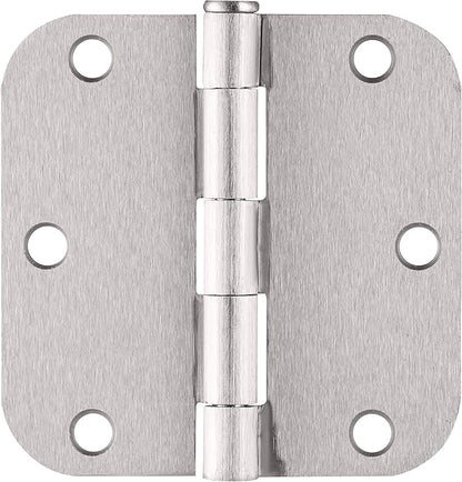 Design House 181412 Door Hinges for Interior Doors 58-inch Radius Steel Door Hinge Door Hardware, 3-12-inch x 3-12-inch, Satin Nickel, 3-Pack