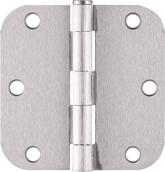 Design House 181412 Door Hinges for Interior Doors 58-inch Radius Steel Door Hinge Door Hardware, 3-12-inch x 3-12-inch, Satin Nickel, 3-Pack