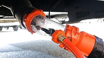 Camco Rhino 25Ft Clean-Out Camper & RV Black Water Hose - Features a Heavy-Duty PVC Design & Bright Orange Color - Clean-Out Camper Black Water, Grey Water or Tote Tanks - 5/8 Inside Diameter (22990)