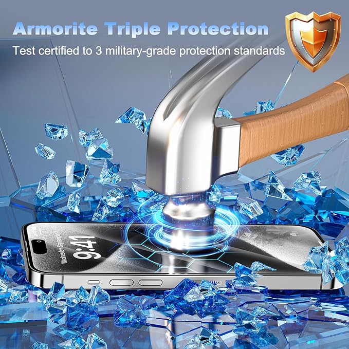 avakot-1 Pack Screen Protector for iPhone 15 Plus 6.7 inch, Tempered Glass Film for iPhone 15 Plus, HD Clear Full Coverage Edge with Easy Install Tray Kit, Bubble Free, Case Friendly