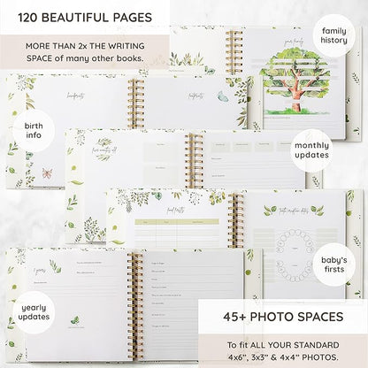 Keepsake Memory Book for Baby Boy or Girl Timeless First 5 Year Baby Book A Milestone Book to Record Every Event from Birth to Age 5 Gender Neutral Journal Scrapbook Photo Album