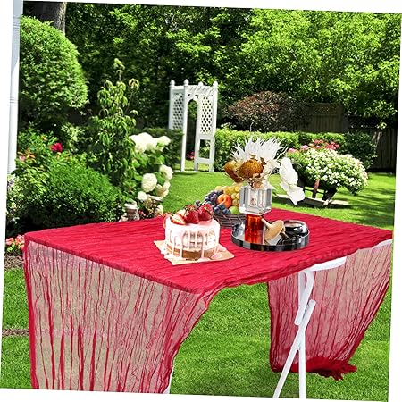 SECFOU Boho Gauze Table Runner Set Romantic and Rustic Decor for Wedding and Home Decor 2pcs