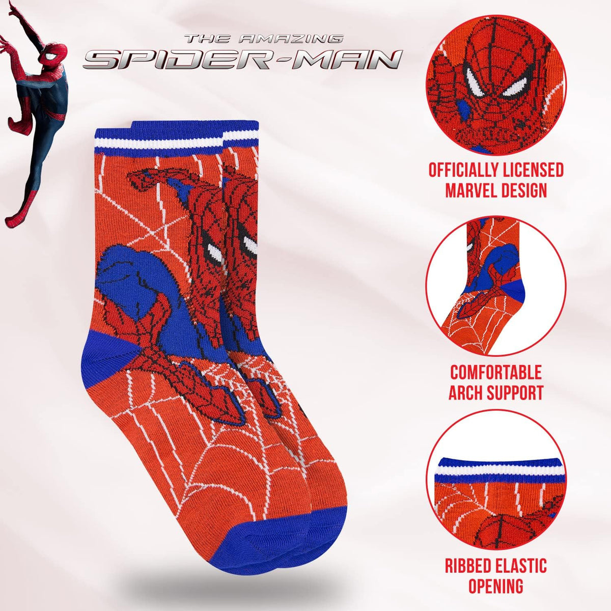 Marvel Spiderman Boys Socks - 10-Pack Decorative Toddler Socks with Amazing Legends Design.( Size 6-10 )