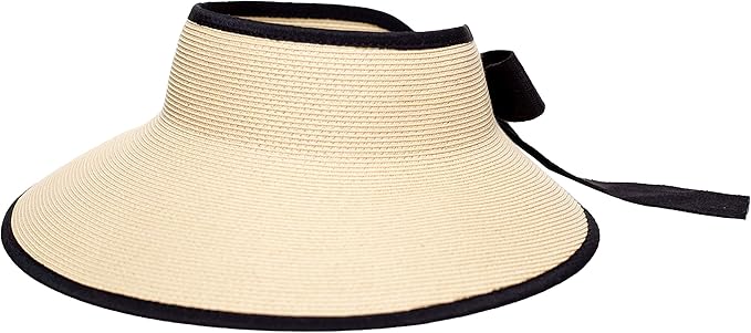 Pineapple&Star Vienna Visor Women’s Summer Sun Straw Packable UPF 50+ Beach Hat