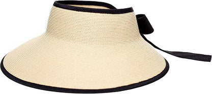 Pineapple&Star Vienna Visor Women’s Summer Sun Straw Packable UPF 50+ Beach Hat