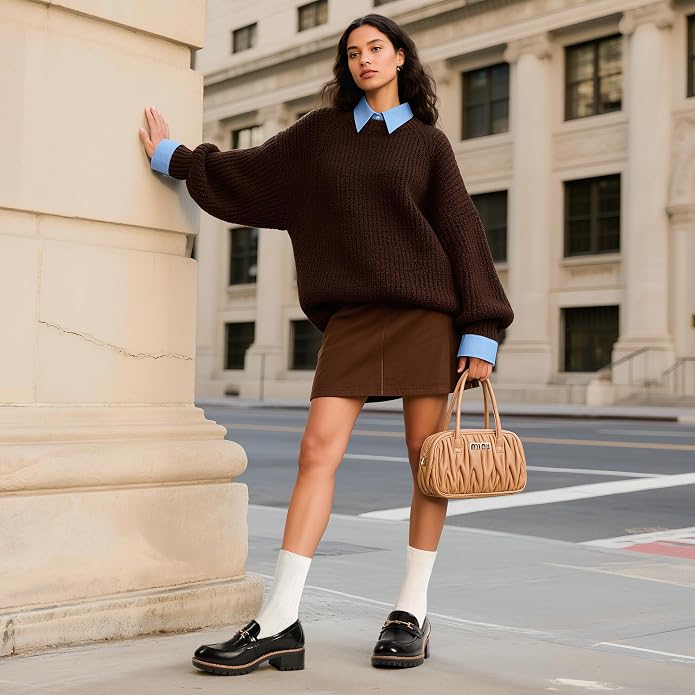These versatile women's loafers from DREAM PAIRS feature a chunky platform sole, flexible vegan leather, and responsive foam for all-day comfort.