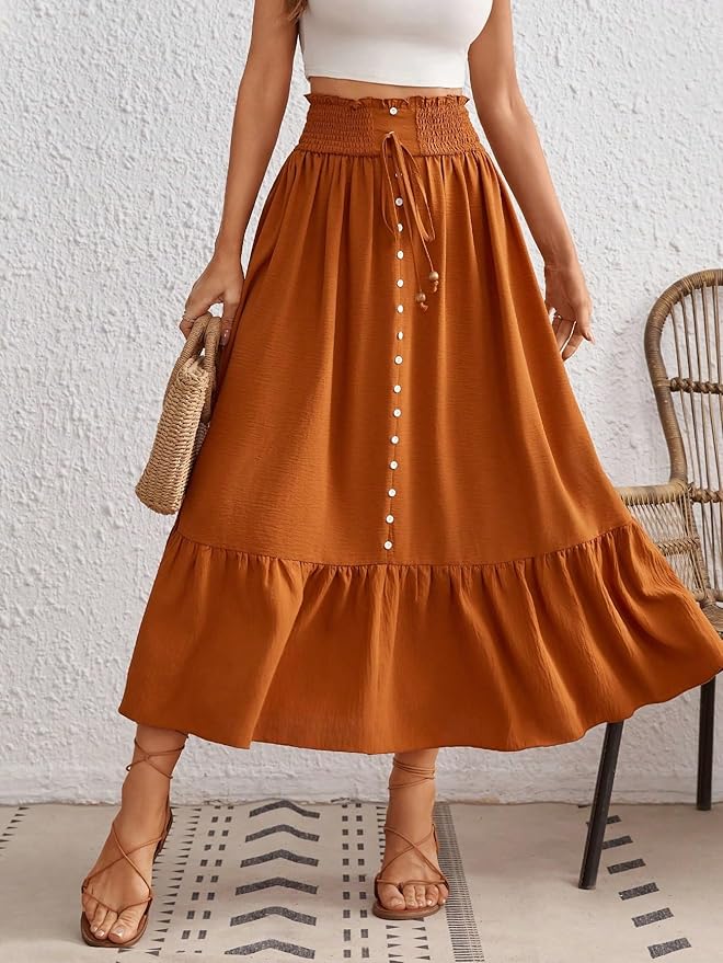ELDINA ELDINA Women's 2024 Casual Long Skirt Skirt