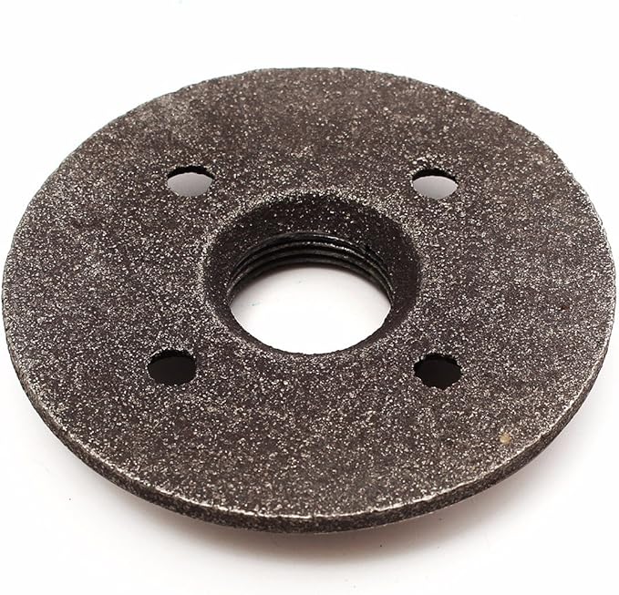 34 Inch Black Malleable Iron Floor Flange Fitting Pipe NPT Antique Wall Flange Seat