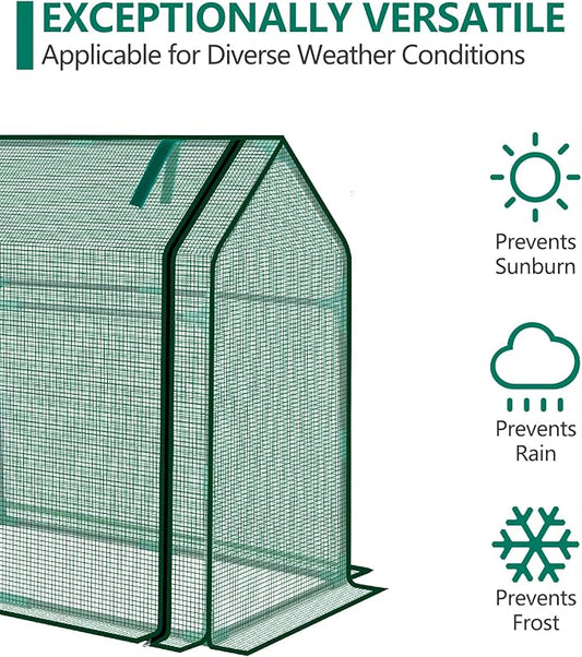 Mini Greenhouse Indoor, 36x19x34(H) Inches Tabletop Garden Nursery Plant Cover Tent with Humidity Domes for Home Gardening, Seedling Propagation and Germination, Green Cover