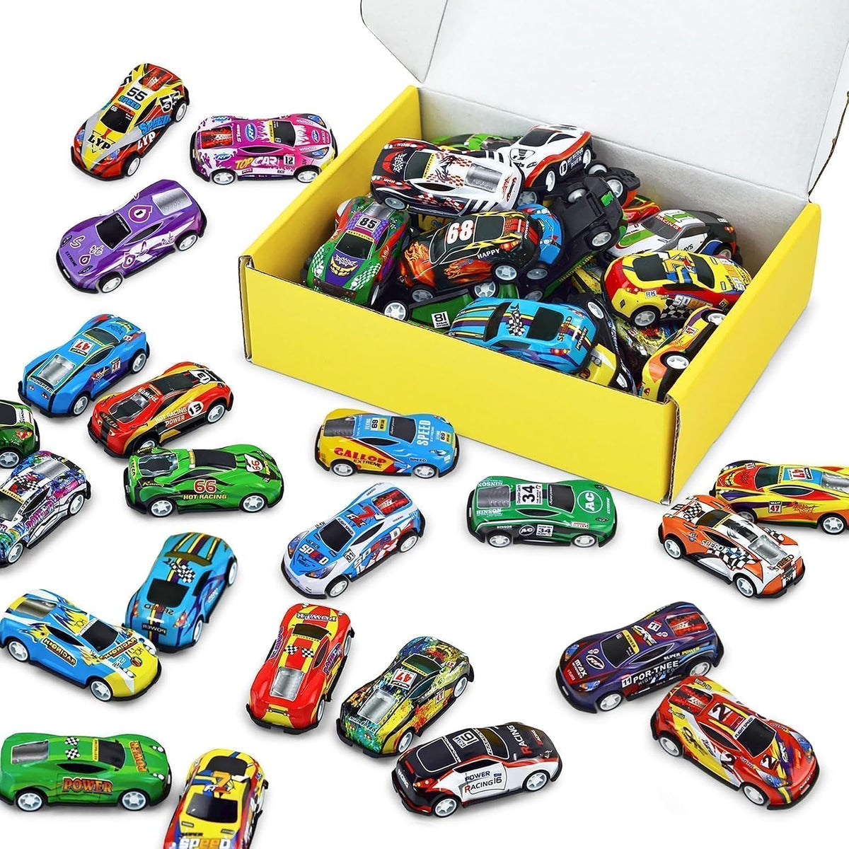 Vileafy 41 Mini Race Cars for Classroom Prizes, Party Favors for Kids 4-8 Years Old, Bulk Small Pull Back Car Toys for Treasure Box, Mini Toys Cars for Boys and Girls Goodie Bag Stuffers for Kids
