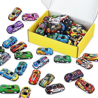 Vileafy 41 Mini Race Cars for Classroom Prizes, Party Favors for Kids 4-8 Years Old, Bulk Small Pull Back Car Toys for Treasure Box, Mini Toys Cars for Boys and Girls Goodie Bag Stuffers for Kids