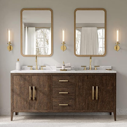 WallBeyond Wood Framed Mirrors for Bathroom, 24x36 Inch Wooden Frame Wall Mirror Farmhouse Wall Mounted Rectangle Mirror for Vanity (HorizontalVertical)
