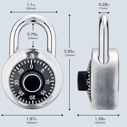 Combination Lock, 2 Packs Keyless Mini Padlock for Gym and School Lockers, Safe Lock with Metal Body and Steel Shackle, Black