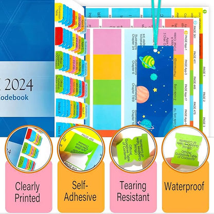 Index Tabs for AMA Version ICD-10-CM 2024 The Complete Official Codebook, 72 Printed Color-Coded and Laminated Tabs, with Page Markers and Alignment Guide & Bookmark (Book not Included)