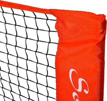 Soozier 10ft Portable Soccer TennisPickleballBadmintonMini Tennis Net wSideline for Training with Included Storage Bag, Red