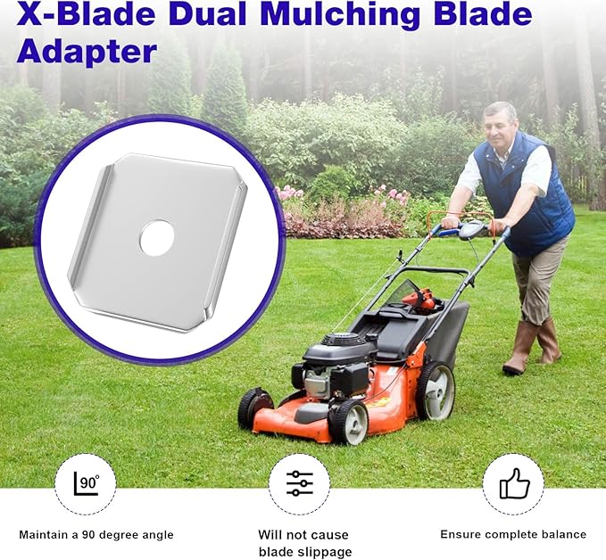 X-Blade Dual Mulching Blade Adapters for Ballard X-Blade XB2 and XB3 Mowers Blades Compatible with All Standard Commercial Mower 58 Center Hole (Excluding Blades)