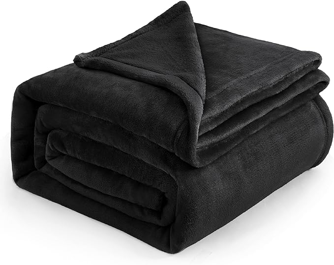 Bedsure Fleece Blankets King Size Black - Bed Blanket Soft Lightweight Plush Cozy Fuzzy Luxury Microfiber, 108x90 inches