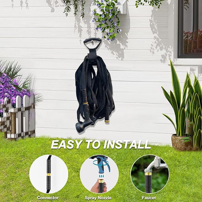 Flexible Garden Hose 25ft, Lightweight Water Hose with 10 Function Spray, Portable Water Pipe Leak-Proof Kink Free Non-Shrinking Drinking Water Safe Hose Durable for Car Wash Patio Yard House Camping