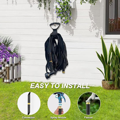 Flexible Garden Hose 25ft, Lightweight Water Hose with 10 Function Spray, Portable Water Pipe Leak-Proof Kink Free Non-Shrinking Drinking Water Safe Hose Durable for Car Wash Patio Yard House Camping