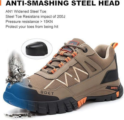 Steel Toe Sneakers Comfortable Safety Shoes for Men Steel Toe Shoes for Women Slip On Construction Work Shoes