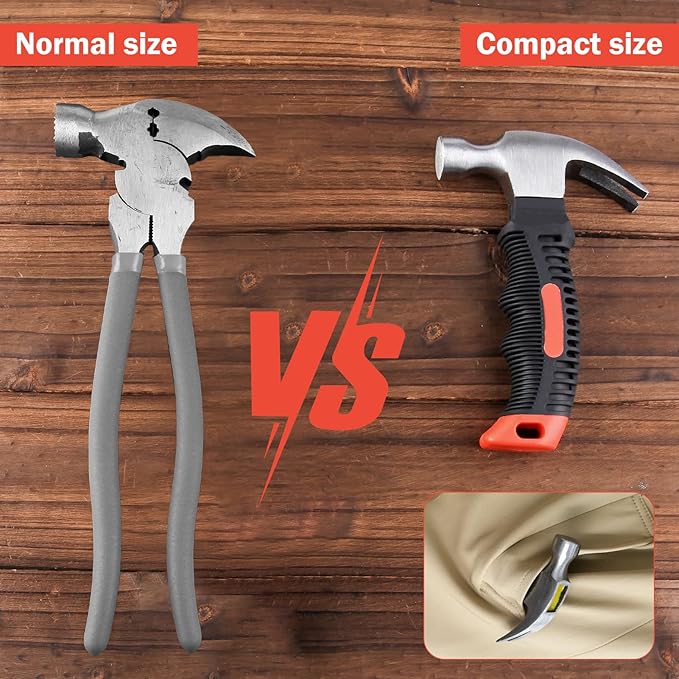 Small Claw Hammer 8 oz Claw Hammer Camping Hammer, Stubby Tack Hammer Mini Hammer, Nail Hammer with Shock Reduction Grip, Small Hammer for Women, Teal Hammer for Home DIY Tent Stakes
