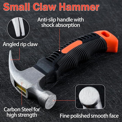 Small Claw Hammer 8 oz Claw Hammer Camping Hammer, Stubby Tack Hammer Mini Hammer, Nail Hammer with Shock Reduction Grip, Small Hammer for Women, Teal Hammer for Home DIY Tent Stakes