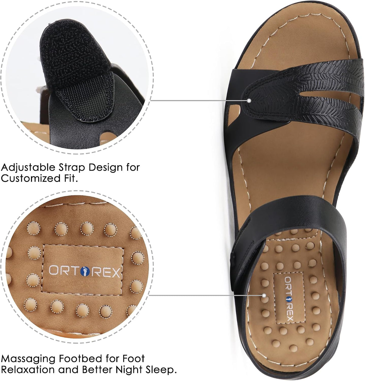 Ortho + Rest Women Arch Support Walking Sandals Comfortable Orthotic Sandals