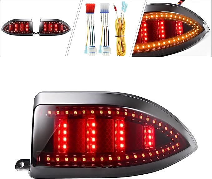 NOKINS Golf Cart LED Tail Lights for Club Car TempoPrecedent, Deluxe Brake Light,12 Volt Universal Replacement Accessories Gas  Electric Models
